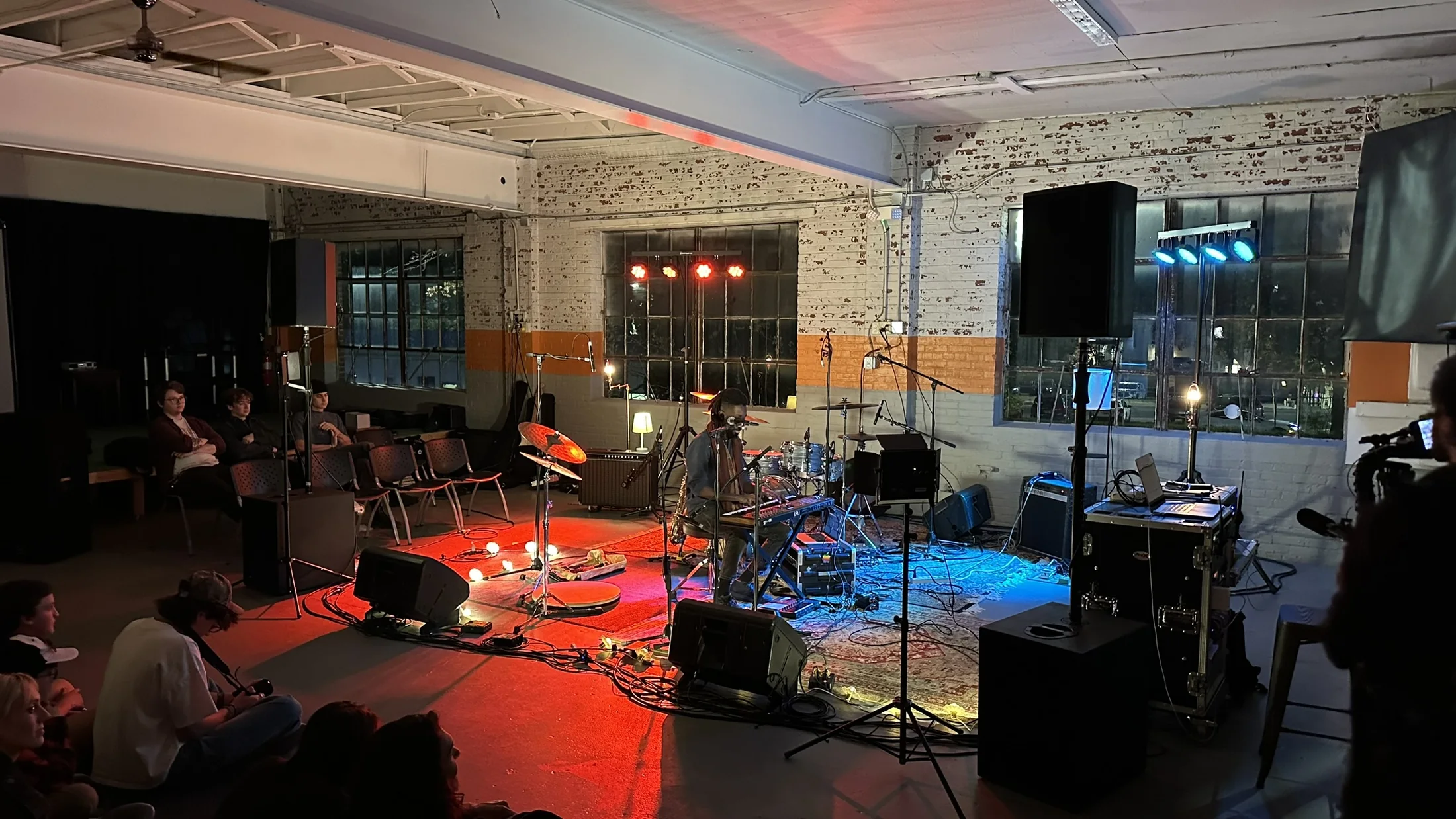 Listening room performance with compact sound and lighting system